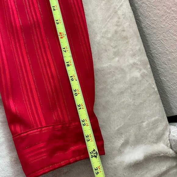 Maggie Barnes Womens Sz 3X Top Blouse Shirt Red Striped Button-Up Metallic - Picture 5 of 12